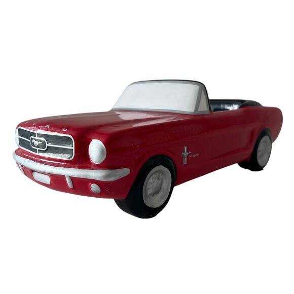 Teleflora Ford Mustang Ceramic Planter Candy/Nut Dish 1965 Red Convertible Car - Picture 1 of 9